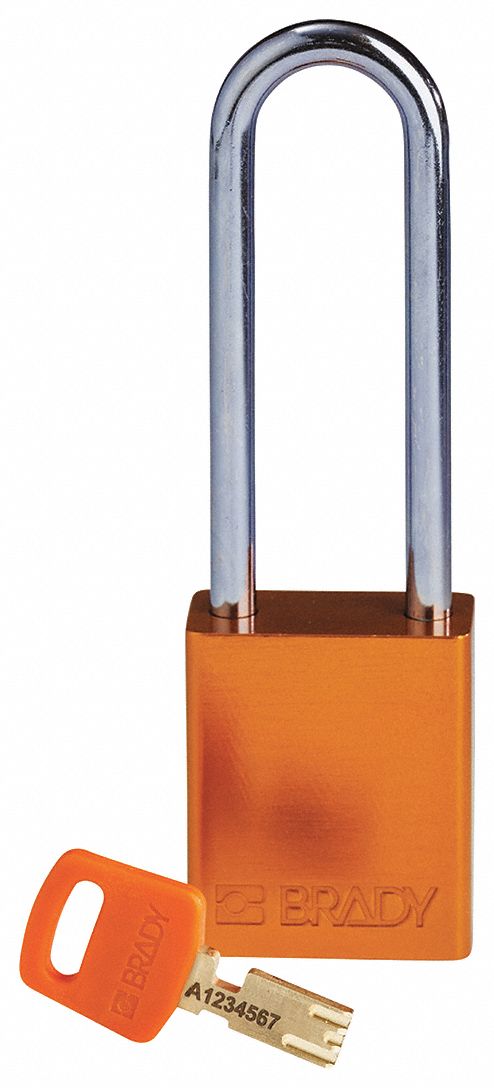 Lockout Padlock Orange 1-13/16 H Body