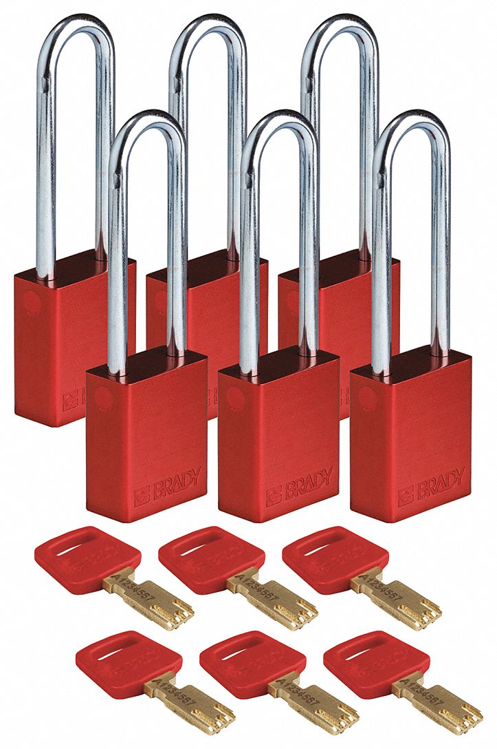 K7942 Lockout Padlock Red 1-13/16 H Body PK6
