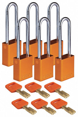 K7475 Lockout Padlock Orange 1-1/2 W Body PK6