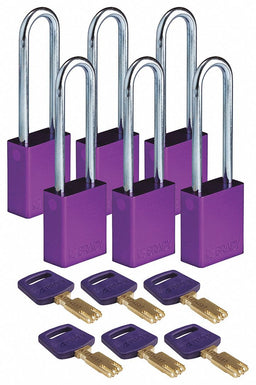 K7475 Lockout Padlock Purple 1-1/2 W Body PK6