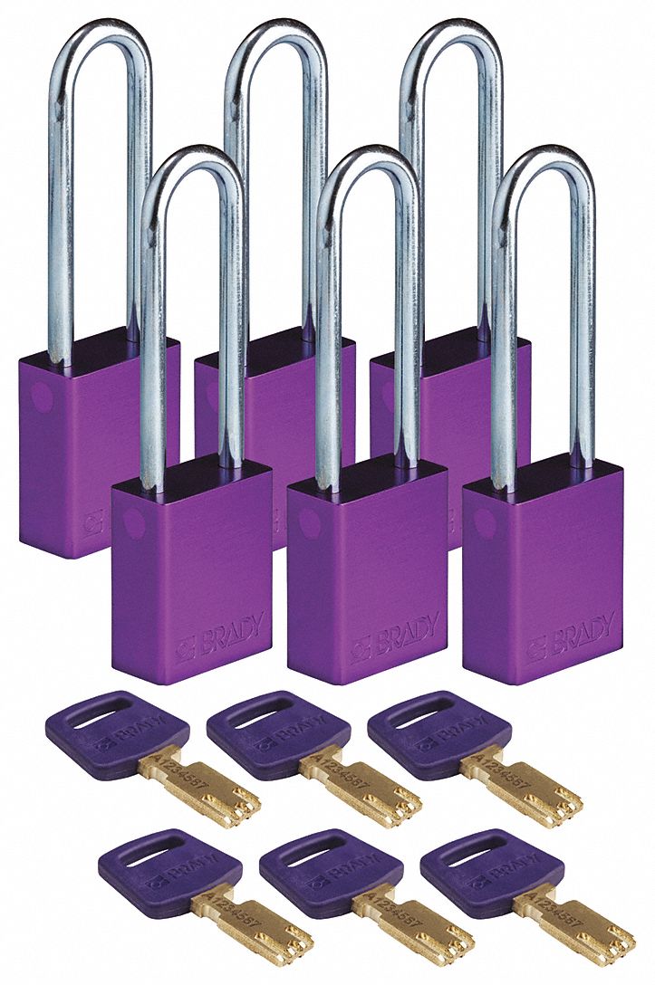 K7942 Lockout Padlock Purple 1-1/2 W Body PK6