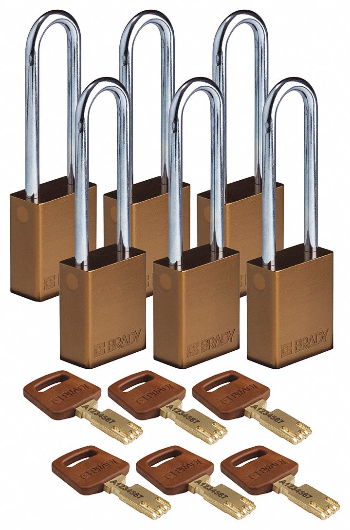 K7475 Lockout Padlock Brown 1-1/2 W Body PK6