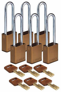 K7942 Lockout Padlock Brown 1-1/2 W Body PK6
