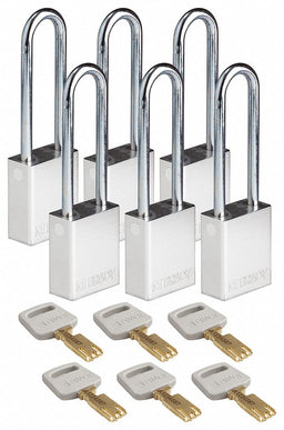 K7475 Lockout Padlock Silver 1-1/2 W Body PK6