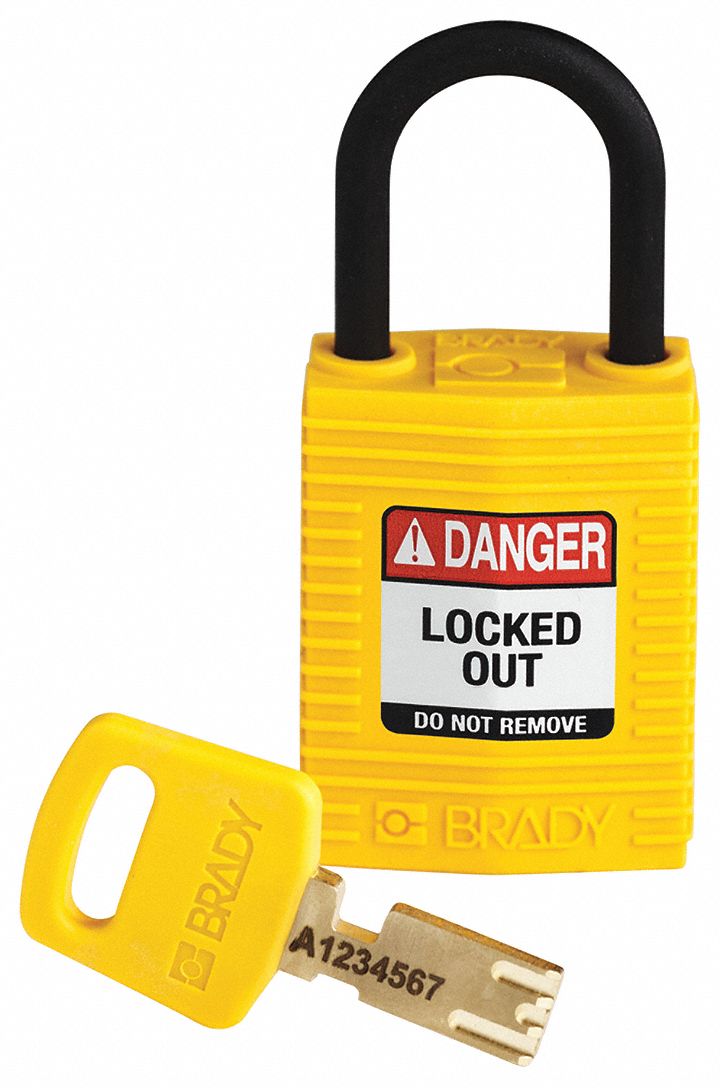 Lockout Padlock Yellow 1-21/32 H Body