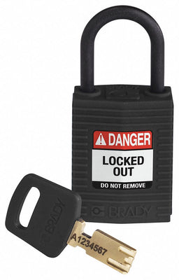 Lockout Padlock Black 1-21/32 H Body
