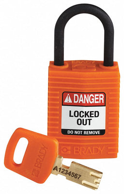 Lockout Padlock Orange 1-21/32 H Body