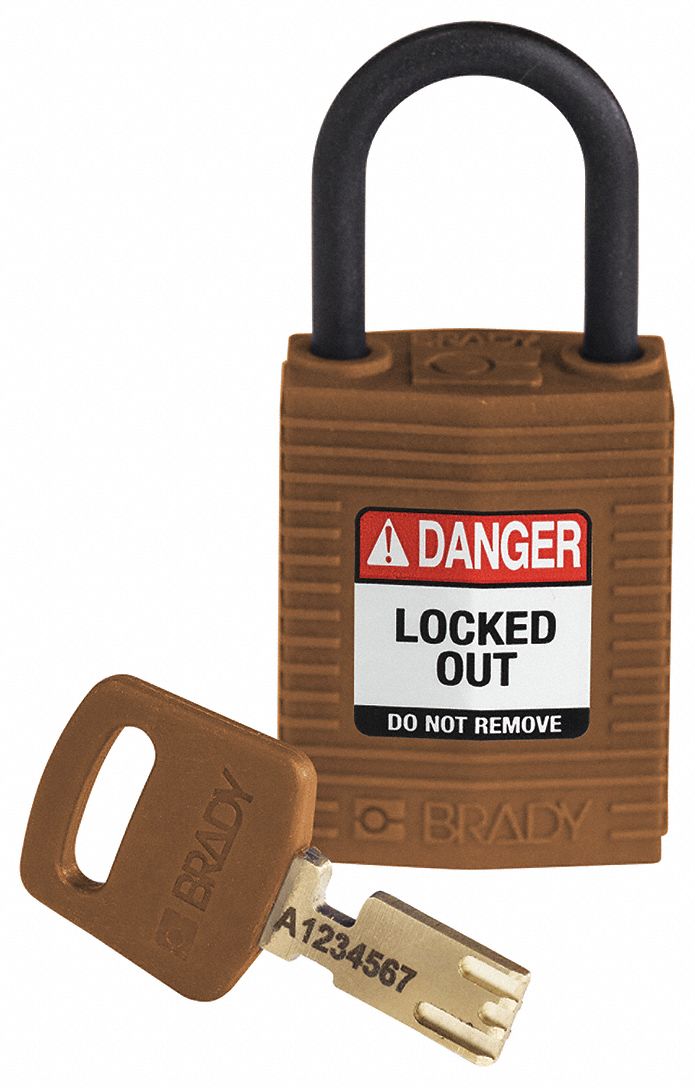 Lockout Padlock Brown 1-21/32 H Body