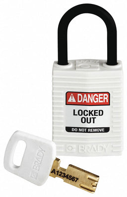 Lockout Padlock White 1-21/32 H Body