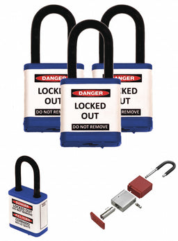 Lockout Padlock 1-1/2 H Shackle PK3