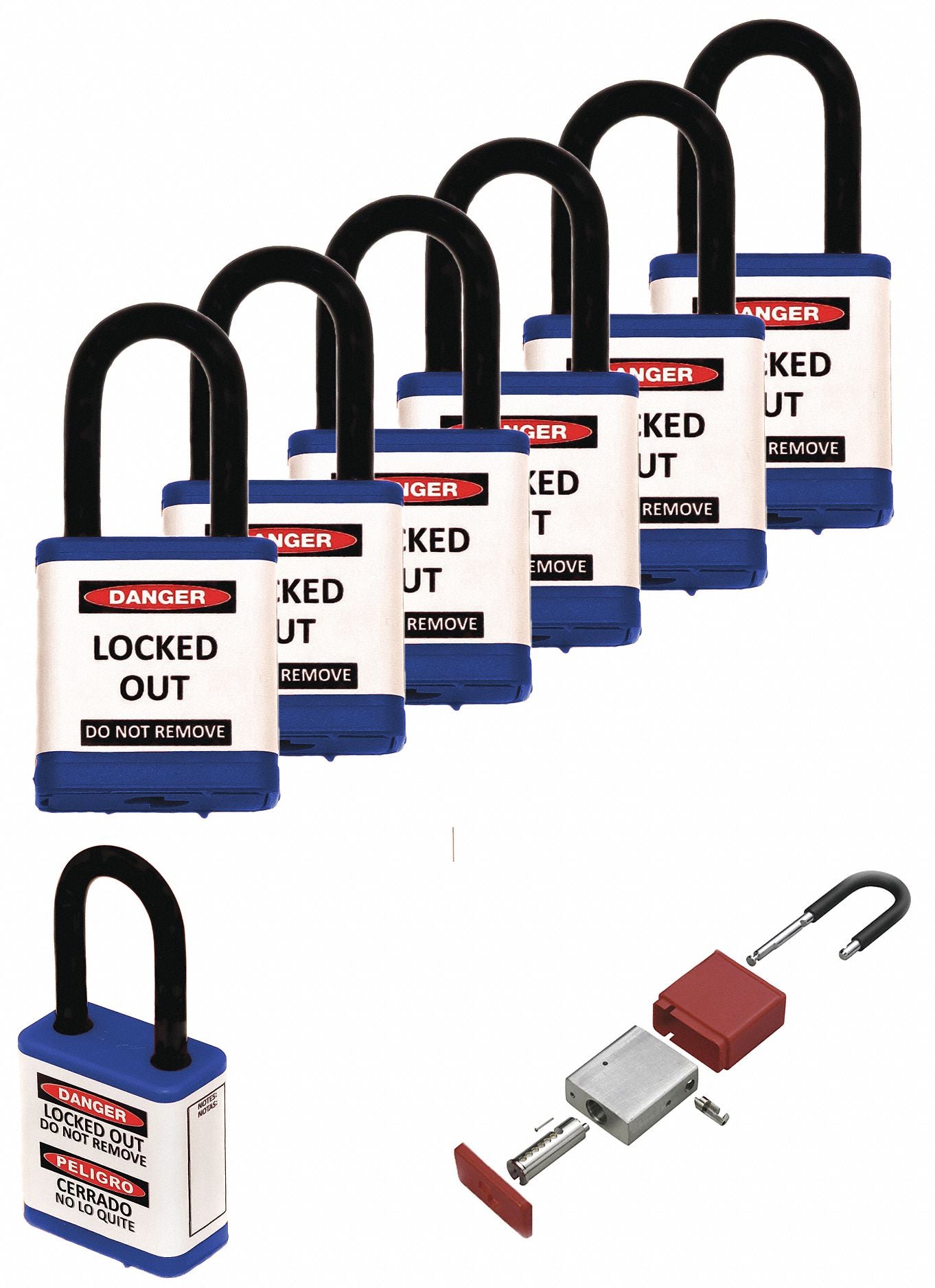 Lockout Padlock 1-1/2 H Shackle PK6