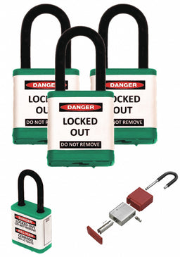 Lockout Padlock 1-1/2 H Shackle PK3