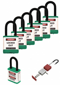 Lockout Padlock 1-1/2 H Shackle PK6