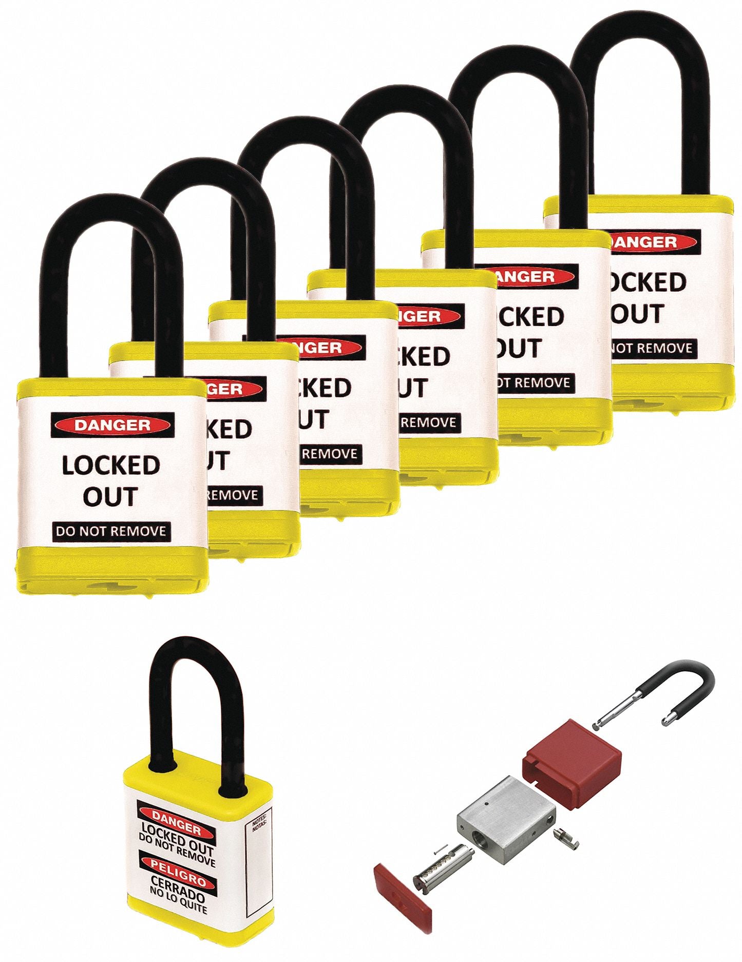 Lockout Padlock 1-1/2 H Shackle PK6