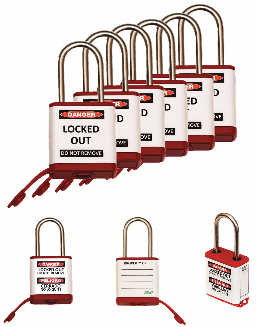 Lockout Padlock 1-1/2 H Shackle PK6