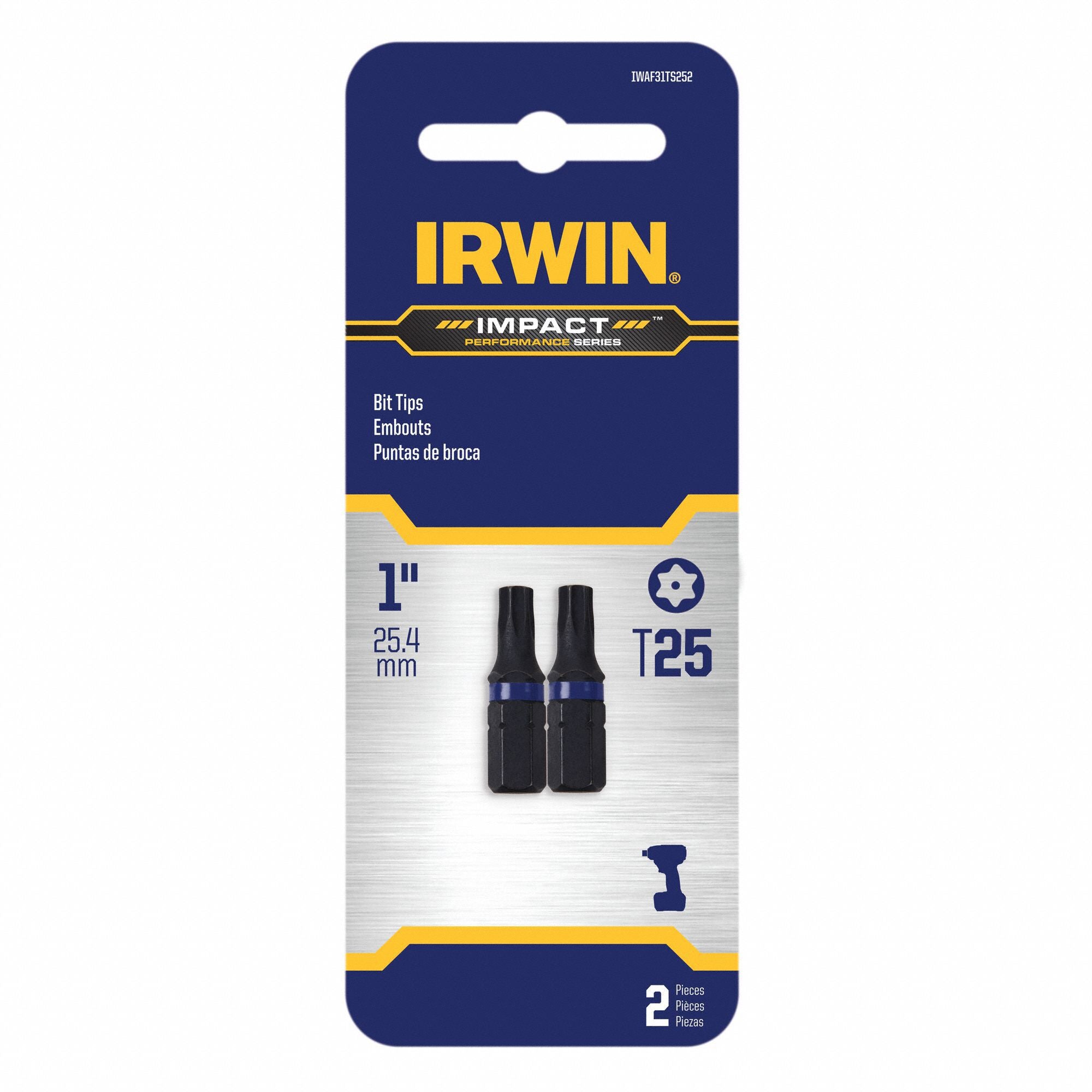 Insert Bit Power Sgl End Hex Shank PK2