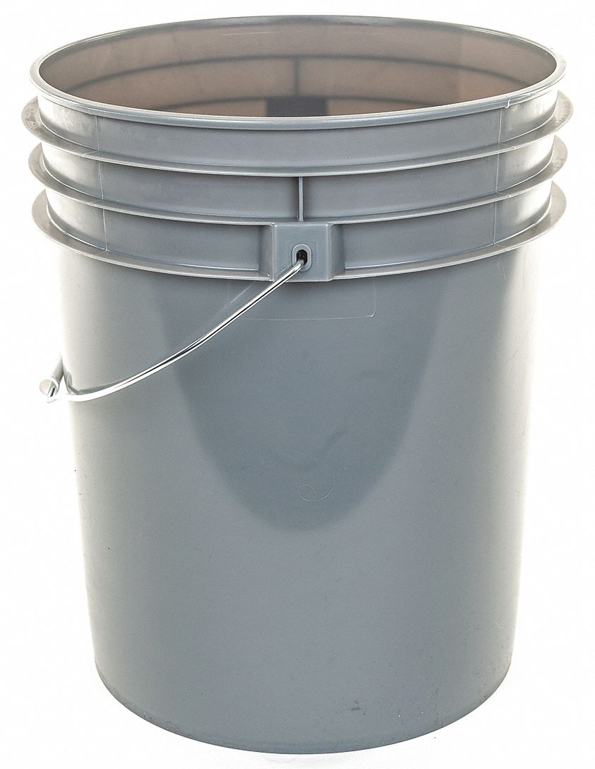 Plastic Pail Polyethylene Gray