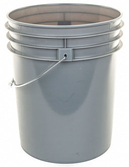 Plastic Pail Polyethylene Gray