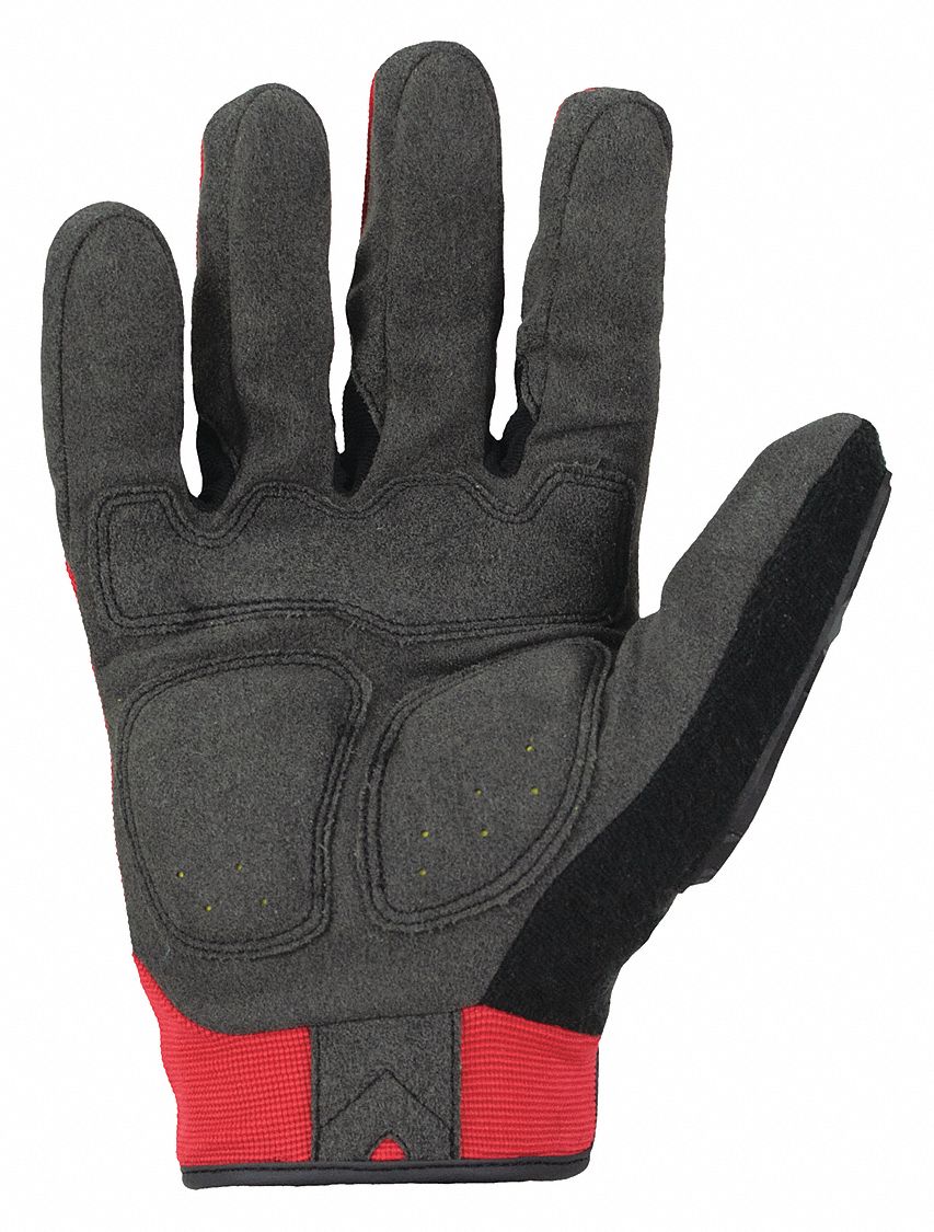 Leather Gloves Black/Red M PR