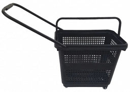 Rolling Hand Basket PP Black 18 1/2 in