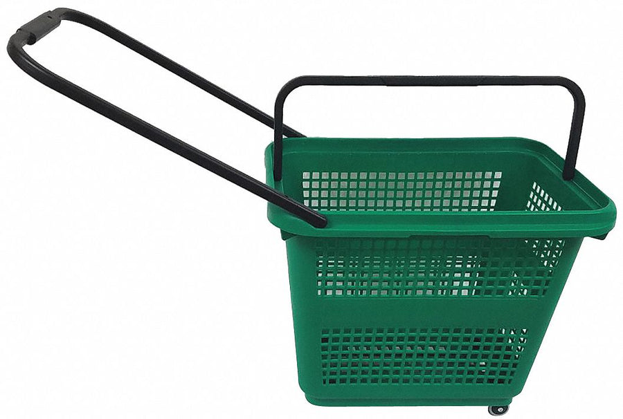 Rolling Hand Basket PP Green 18 1/2 in