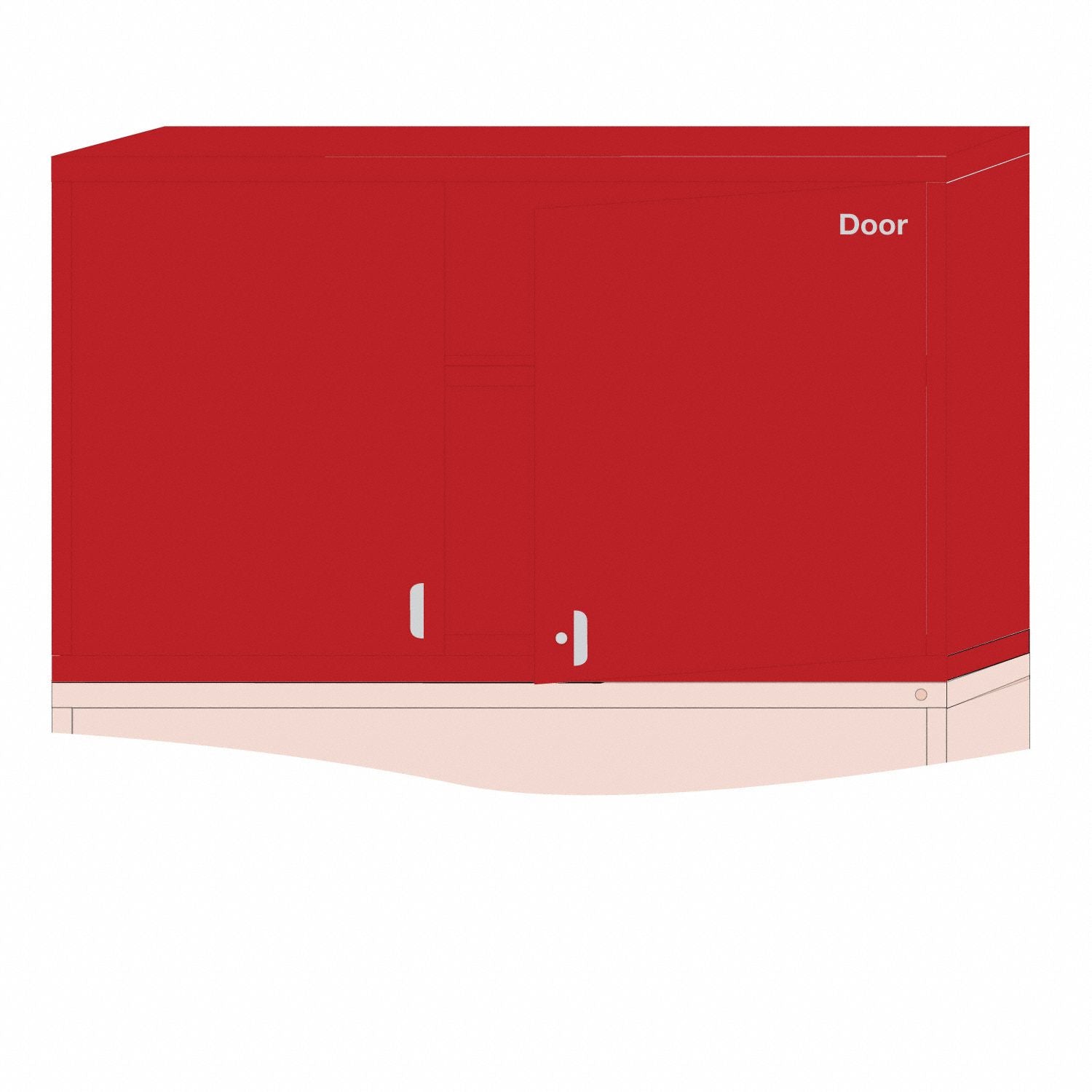 K3817 ModShelfCab 31 x60 x28 1/4 Red 2Shlv