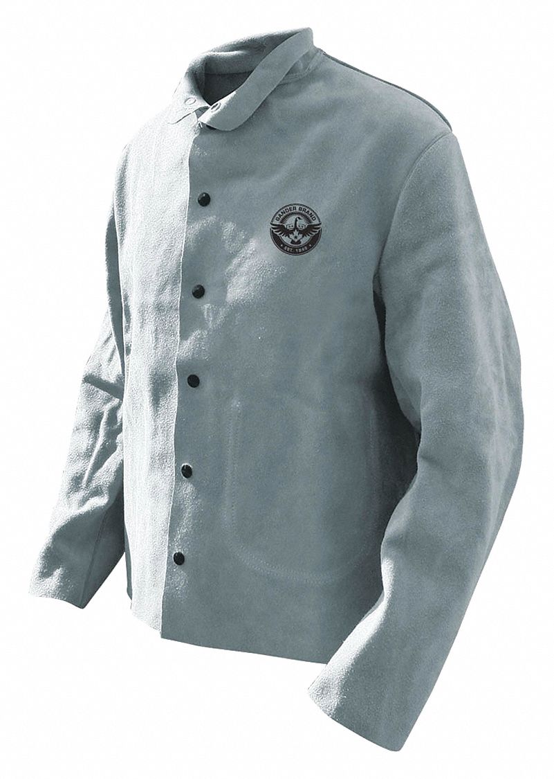 Welding Jacket Gray Split Cowhide M