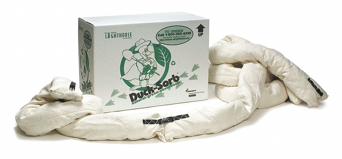 Absorbent Boom White 10 ft L 6 dia.