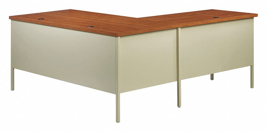 L-Shaped Desk 29 1/2 in H Oak/Putty