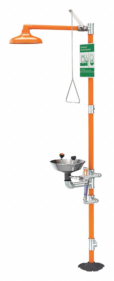 Shower with Eye Wash Galvanized Pipe