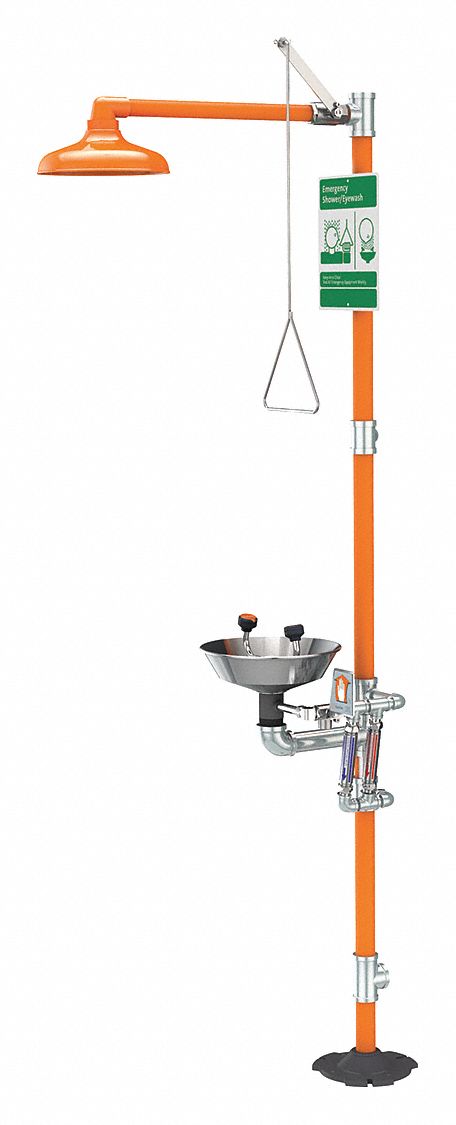 Shower with Eye Wash Galvanized Pipe