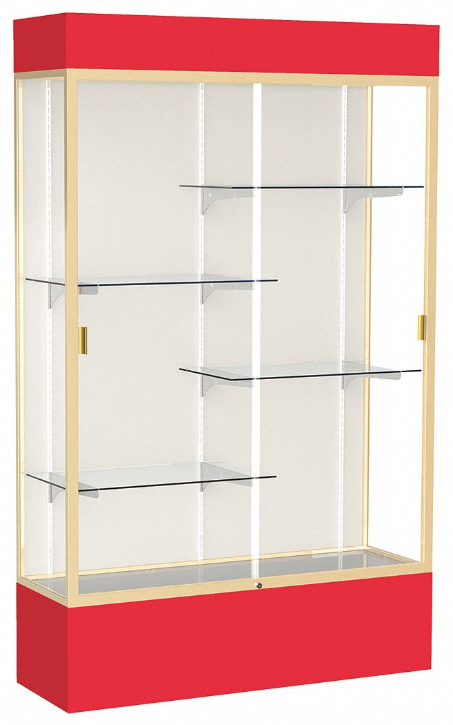 Freestanding Display Case 80 in H Red