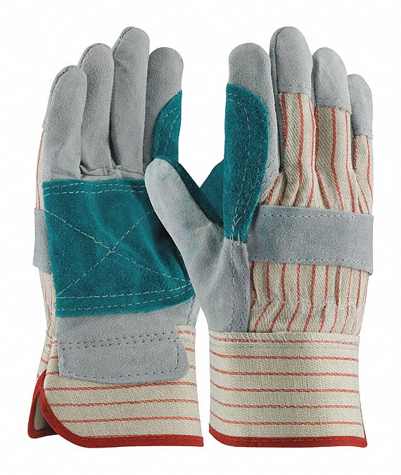 Split Leather Palm Gry/Red M PK12
