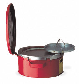 Bench Can 1/2 gal Galvanized Steel Red