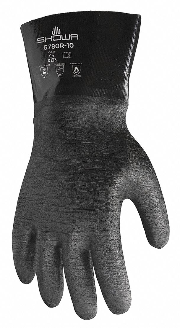 H0560 Chemical Resistant Gloves Black Sz 10 PR