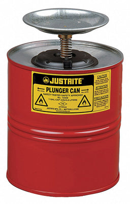 K8559 Plunger Can 1 gal Galvanized Steel Red