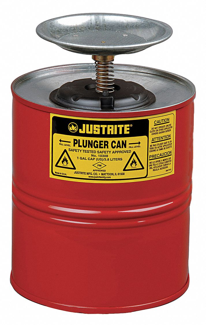 K8559 Plunger Can 1 gal Galvanized Steel Red