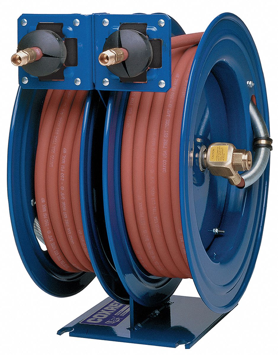 Dual Hose Reel Spring 3/8 in MNPT 50 ft