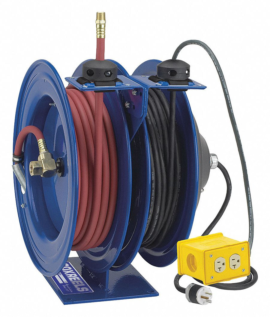 Dual Hose Reel Spring 3/8 in MNPT 50 ft