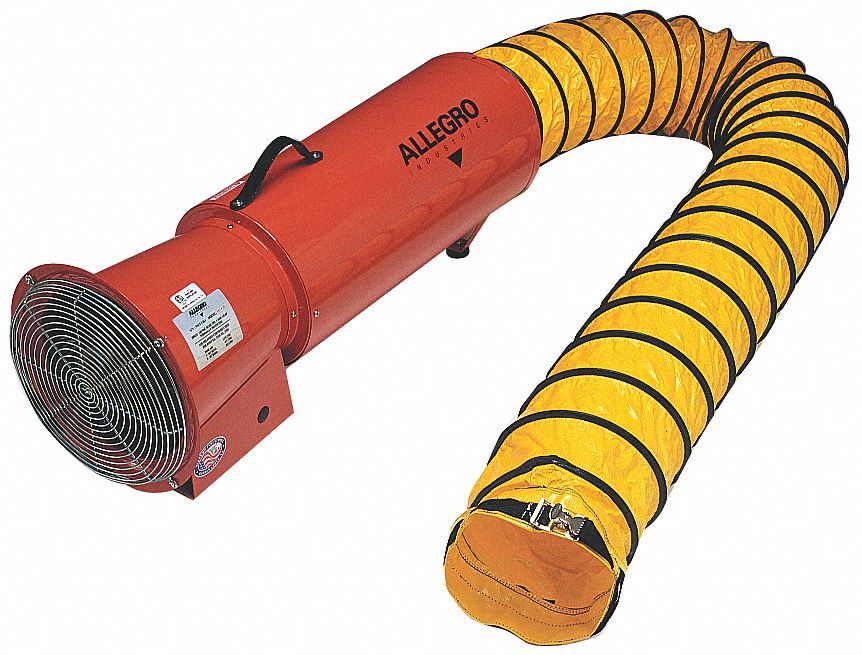 Confined Space Fan Orange 13 5/8 W