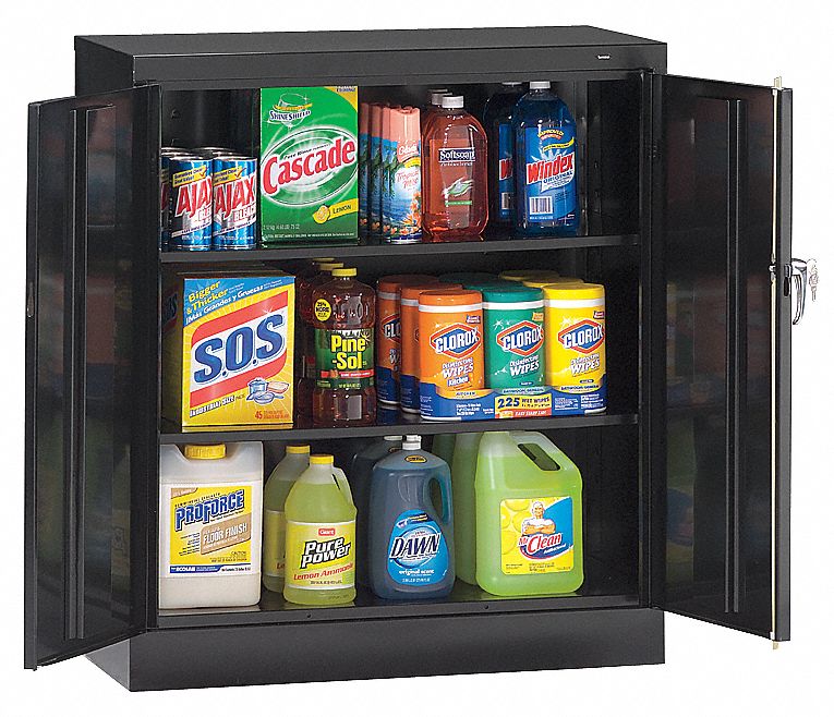 Storage Cabinet 42 x36 x18 Black 2Shlv