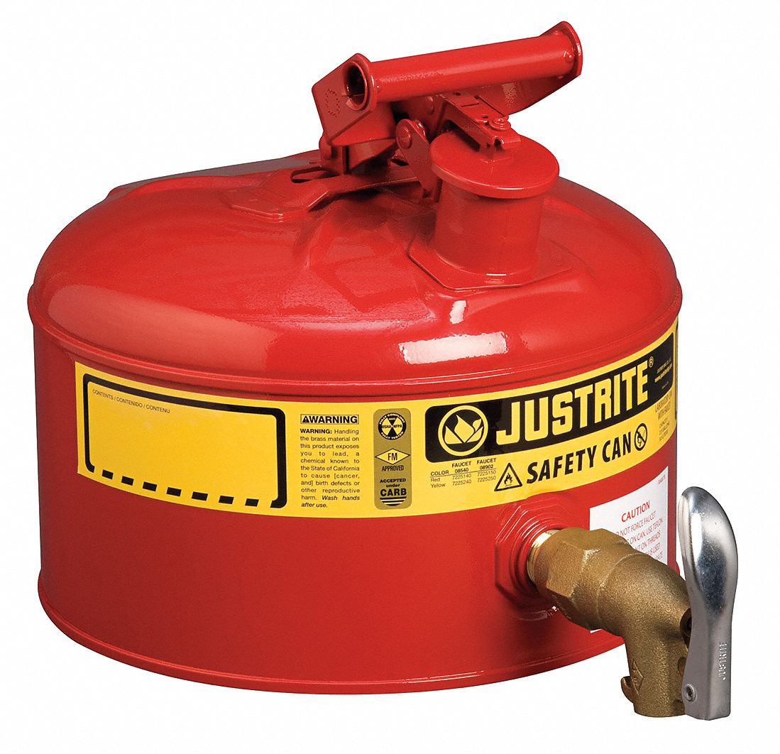 Type I Faucet Safety Can 2-1/2 gal Red