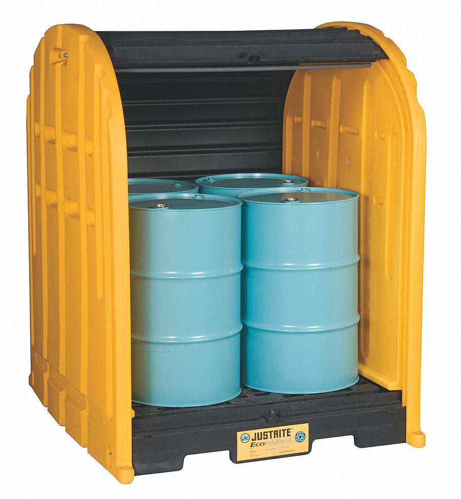 Coverd Drum Spll Contnmnt Pallet Blk/Ylw