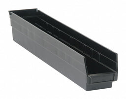 Shelf Bin Black Polypropylene 4 in