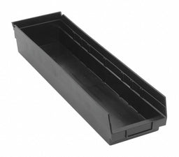 Shelf Bin Black Polypropylene 4 in
