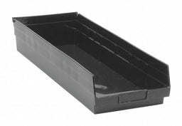 Shelf Bin Black Polypropylene 4 in
