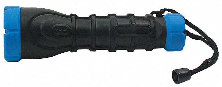Handheld Flashlight Rubber Black 100lm