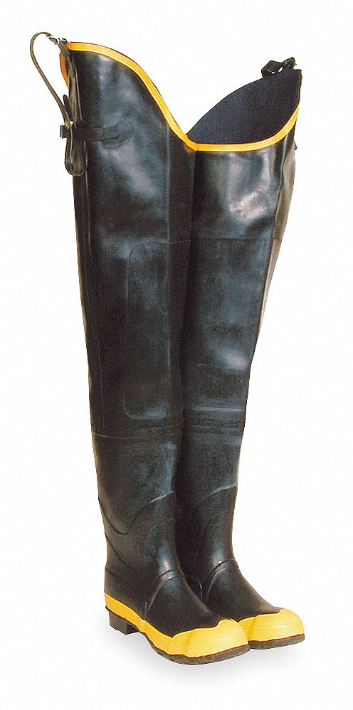 D0327 Hip Wader Men s 13 Steel Black/Yellow PR