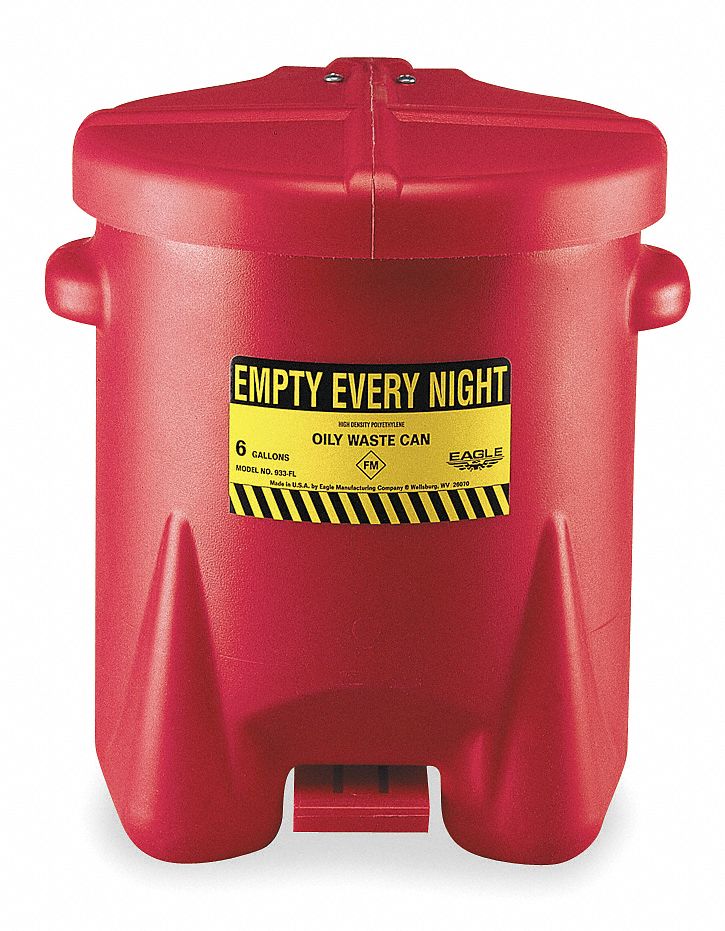 K8551 Oily Waste Can 6 gal Poly Red