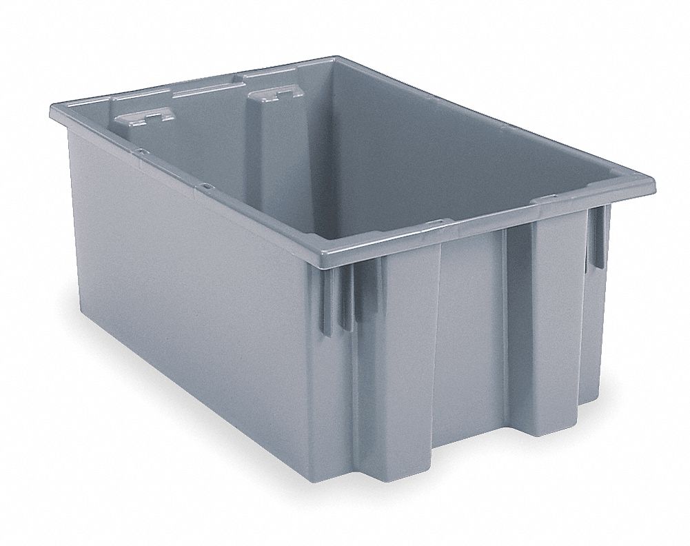 F8966 Stack and Nest Ctr Gray Solid Polymer